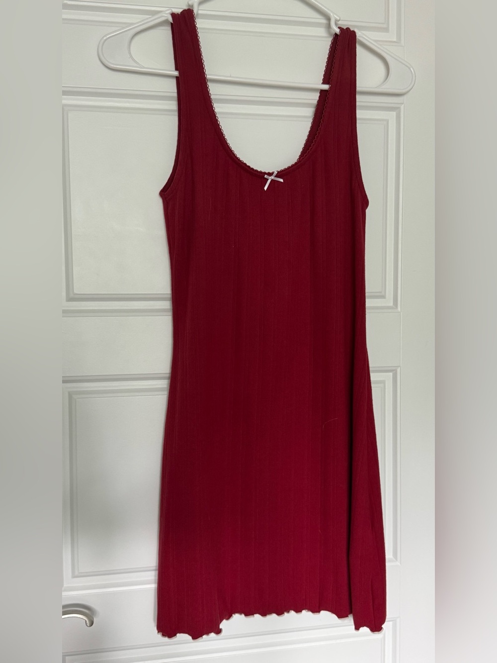 Abercrombie & Fitch Ribbed Tank Chemise - Burgundy